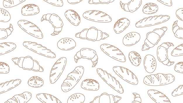 bread background hand drawn bread seamless pattern motif wallpaper