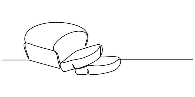 bread one line drawing One continuous line drawing of long loaf bread Simple black line sketch