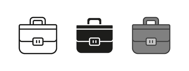 Briefcase icon Business office vector Corporate work symbol Executive travel accessory Professional