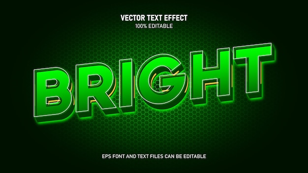Bright 3d style green color editable text effect