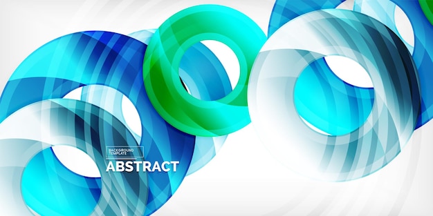 Bright colorful circles with light effects abstract background
