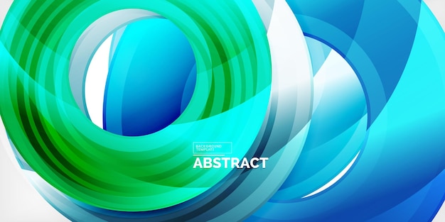 Bright colorful circles with light effects abstract background