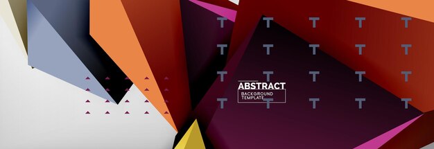 Bright colorful triangular poly 3d composition abstract geometric background minimal design polygonal futuristic poster template