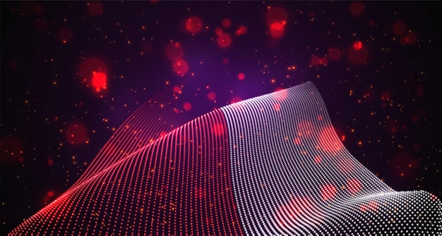 bright glowing country flag of abstract dots. Monaco