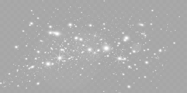 Bright glowing sparkles on a transparent background resembling a starry or glittering effect