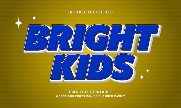 bright kids editable text effects with a school and happy theme