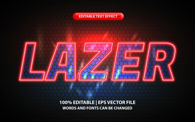 Bright Laser editable text effect style, Lettering with neon light effect