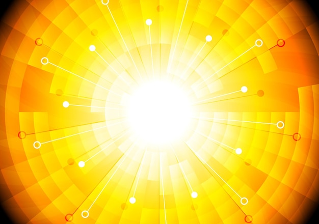 Bright orange tech vector background