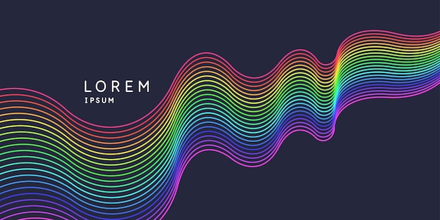Bright poster with dynamic waves Vector illustration