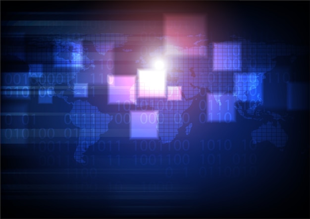 bright squares data and faded binary code