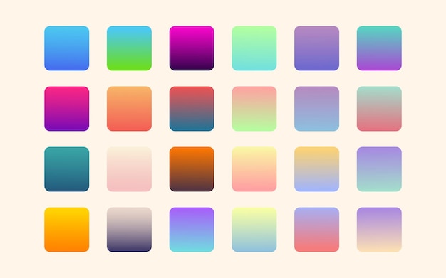 Bright vibrant set of gradients background Free Vector