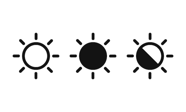 Brightness icon set Brightness icons with varying levels
