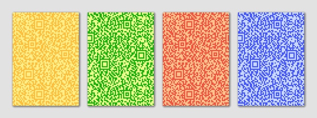 Brochure flyer design vector background vertical a4 format fantasy on the theme of QR code