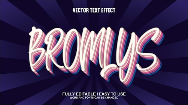 bromlys fully editable 3d vector text effect