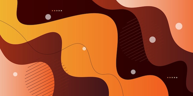 Brown and orange geometric business banner design Creative banner design with wave and line shapes