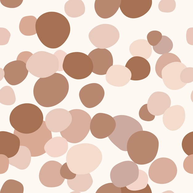 Brown vector print seamless pattern with big hand drawn circles