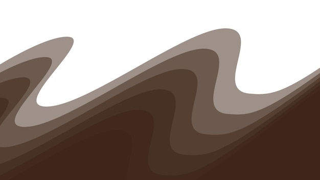 brown wave paper cut abstract background vector image