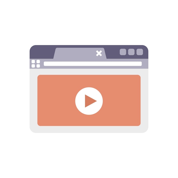 Browser bar icon flat vector Internet window Web frame isolated