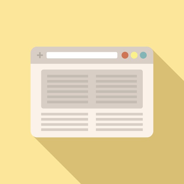 Browser blank icon flat vector Computer window Screem interface