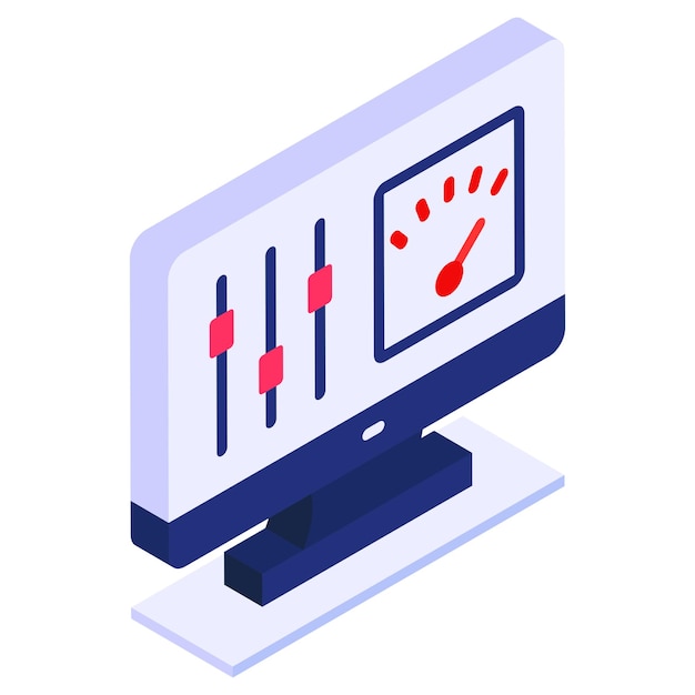 Browser Cache and View Preferences concept Page speed Control vector isometric design Webdesign