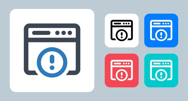 browser error icon vector illustration line outline icons