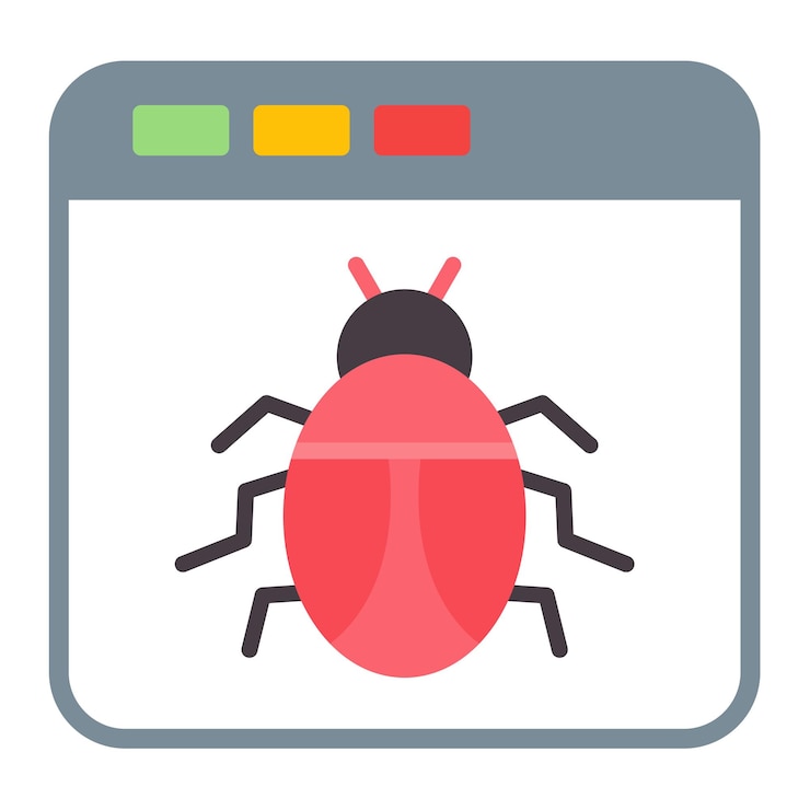 Vector browser hacked flat illustration