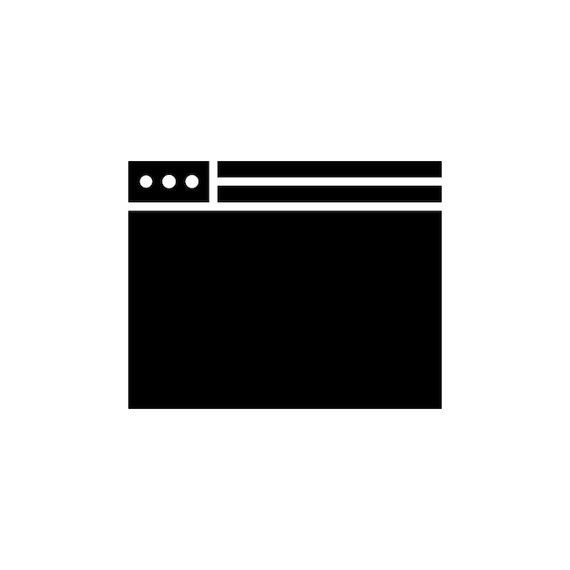 Browser icon set visit website webpage vector symbol browse web page sign computer browser window pictogram in black filled and outlined style