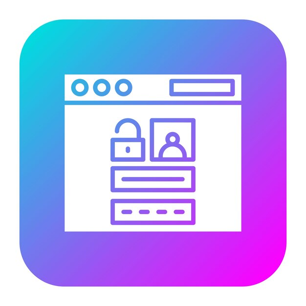 Browser Login vector icon Can be used for Coding and Development iconset