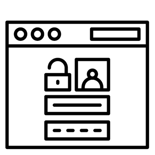 Browser Login Vector Illustration Style