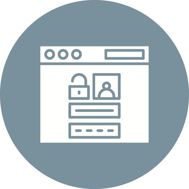 Browser Login Vector Illustration Style