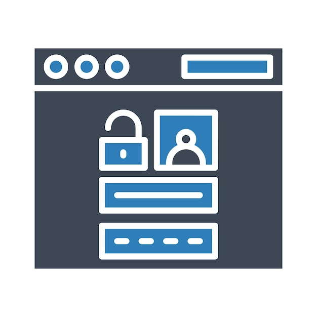 Browser Login Vector Illustration Style