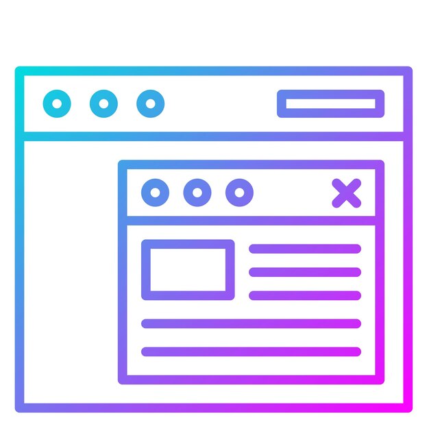 Browser Pop Up vector icon Can be used for Coding and Development iconset