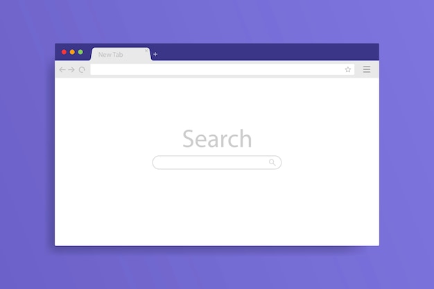 Browser window opened on PC. Browser windows empty template mockup set web page.
