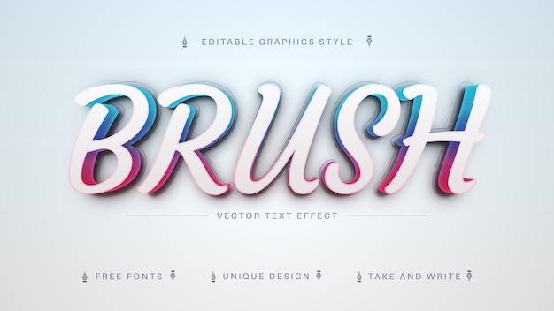 Brush gradient edit text effect editable font style