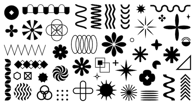 Brutal minimal shapes Memphis style