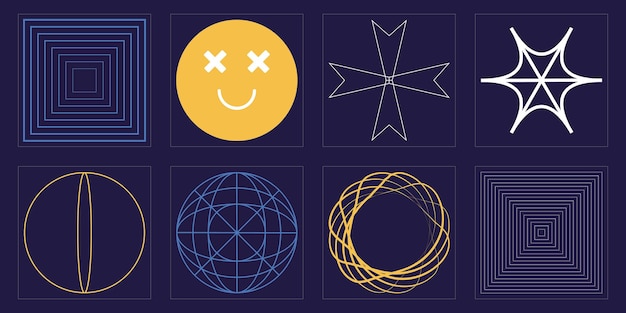 brutalism shapes big collection of abstract graphic geometric symbols modern abstract forms
