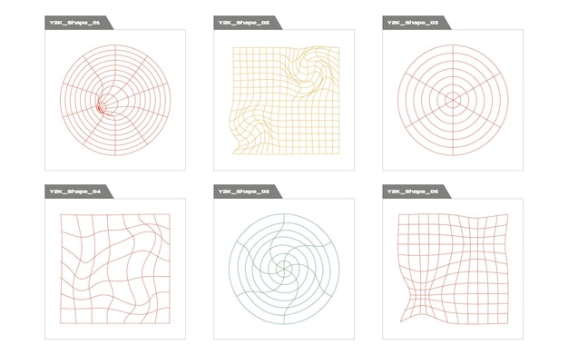 Brutalism shapes Brutalism star and flower shapes Objects in y2k style