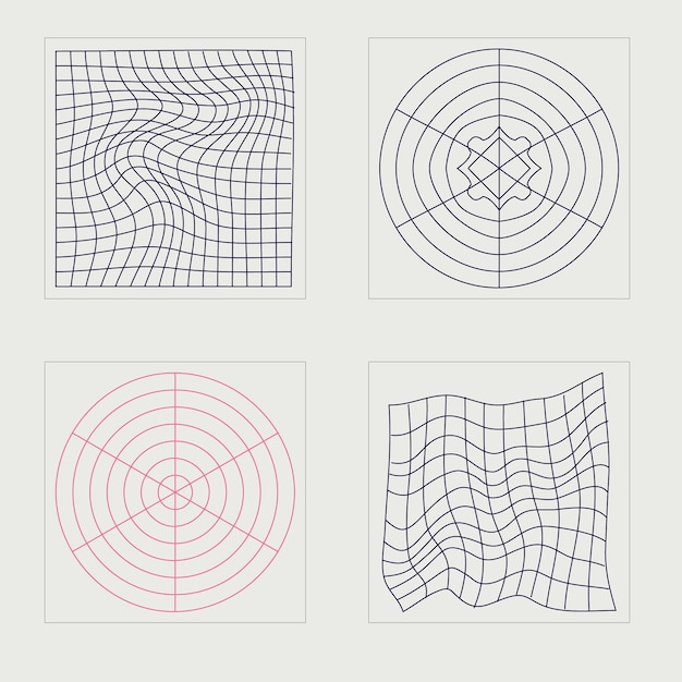 Brutalism shapes Trendy geometric postmodern figures Elements for graphic decoration