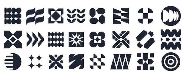 Brutalist geometric shape symbol vector element