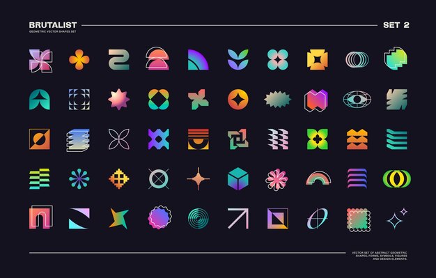 BRUTALIST GEOMETRIC VECTOR SHAPES Set 2
