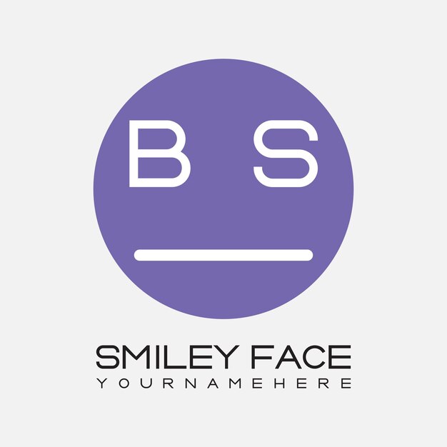 BS initial monogram for Smiley face logo with circle style design