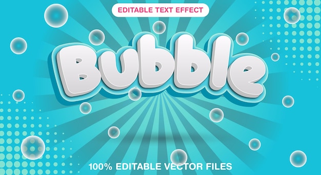 Bubble 3d editable text effect suitable for sweet food products