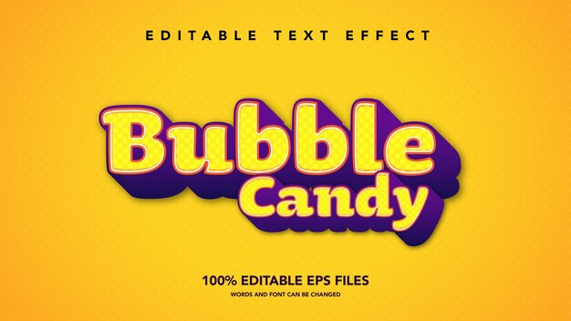 Bubble Candy 3D text effect template