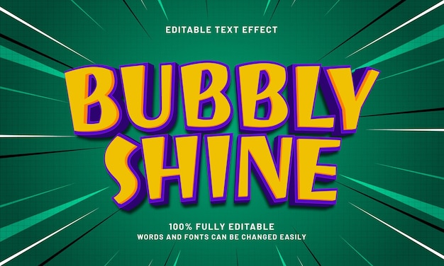 bubbly shine editable text effects with a kids and play theme