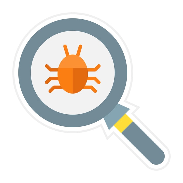 Bug Search Flat Illustration