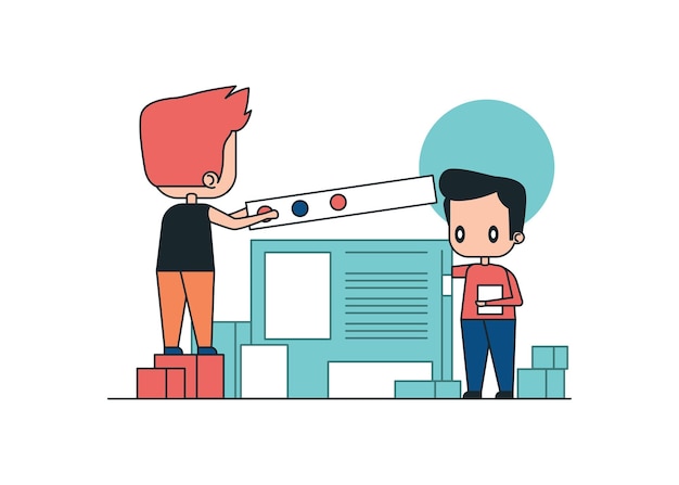 Building a business flat illustration