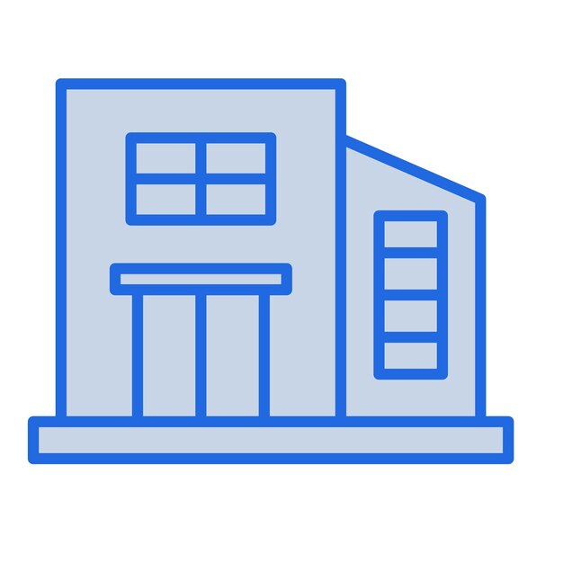 Building Blue Tone Illustration