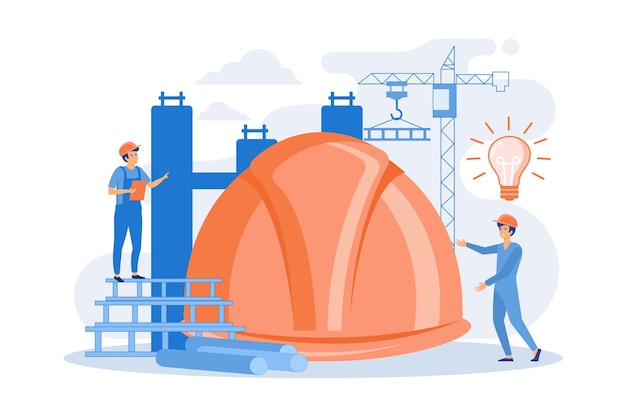 Building engineers using smart materials. Innovative construction materials, construction technology