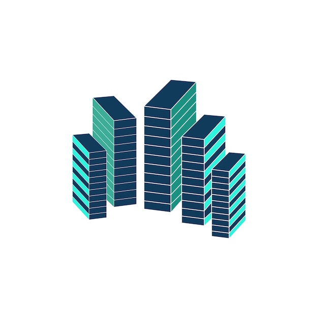 Building icon vector flat style logo design illustration