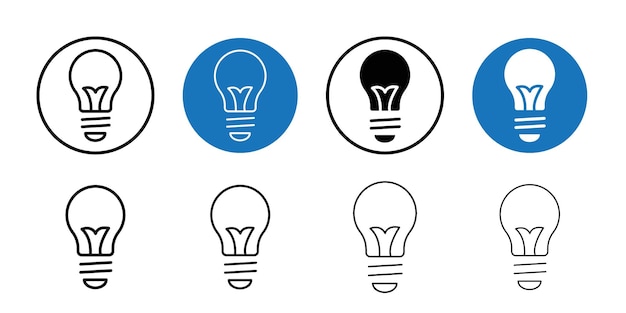 Bulb icon Vector flat thin line illustration